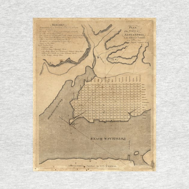 Vintage Map of Alexandria Virginia (1798) by Bravuramedia